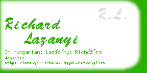 richard lazanyi business card